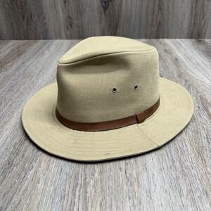 Vintage REI Outdoor Hat Mens XL Tan 100% Cotton Hiking Safari Sun Made in USA